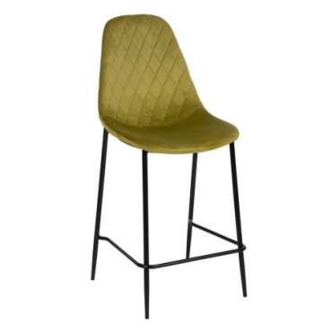 Tabouret Vert Tissu - Metal Salon 48x56x104cm