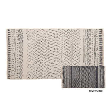 Tapis Beige - Gris Coton Décoration 80x150cm