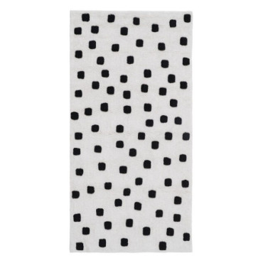 Tapis Carol Blanc - Noire Coton Suivre 175x90cm