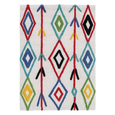 Tapis Ethnique Coton Suivre Chambre 135x100cm