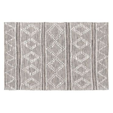 Tapis Gris - Blanc Polyester - Coton 120x180cm