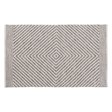 Tapis Gris - Blanc Polyester - Coton 120x180cm