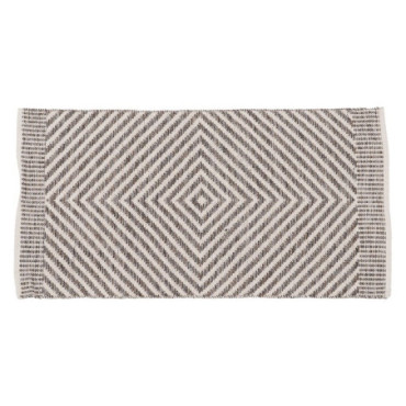 Tapis Gris - Blanc Polyester - Coton 80x150cm