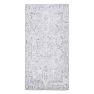 Tapis Gris Polyester - Coton Décoration 80x150cm