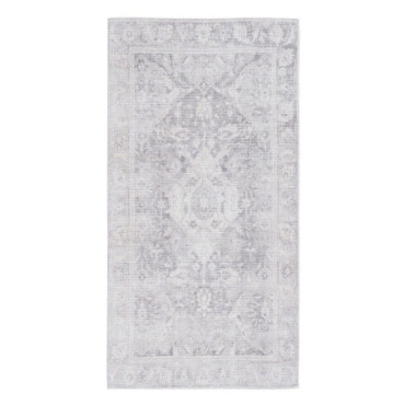 Tapis Gris Polyester - Coton Décoration 80x150cm