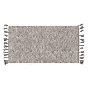 Tapis Gris Polyester - Coton Décoration 80x150cm