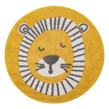 Tapis Lion Jaune Coton Suivre Chambre 100cm