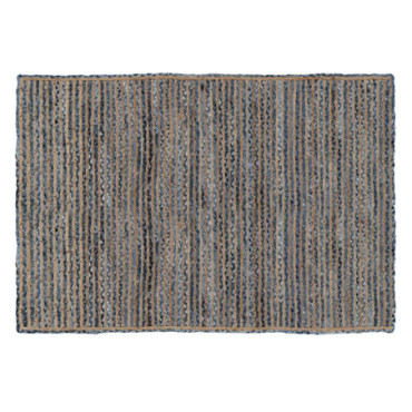 Tapis Naturel- Bleu Jute - Coton Décoration 230x160cm