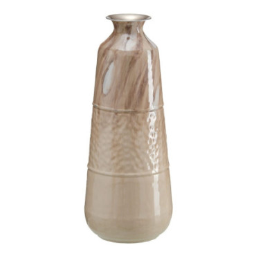 Vase Beige Métal Décoration 28x28x68cm