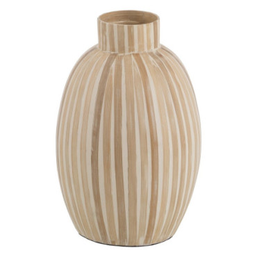 Vase Blanc - NaturelBambou Décoration 24x24x37cm