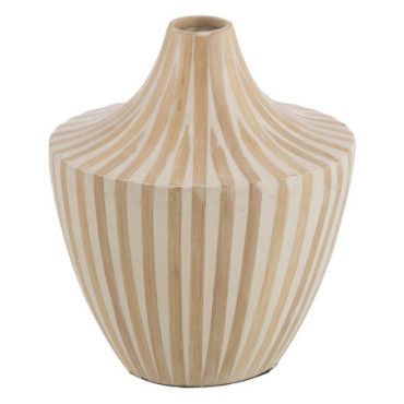 Vase Blanc - NaturelBambou Décoration 27x27x31cm