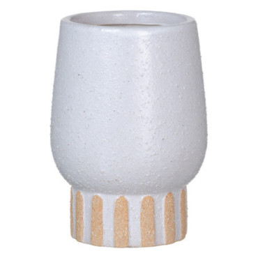 Vase Blanc Céramique Décoration 12,50x12,50x18cm