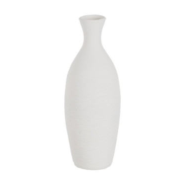 Vase Blanc Céramique Décoration 14x14x40cm