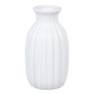 Vase Blanc Céramique Décoration 14,50x14,50x27,50cm