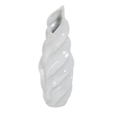 Vase Blanc Céramique Décoration 16x15x44cm