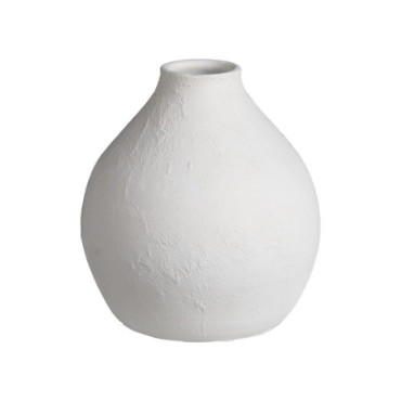 Vase Blanc Céramique Décoration 24x24x27cm