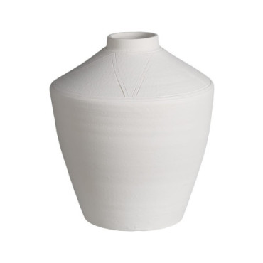 Vase Blanc Céramique Décoration 27x27x34cm