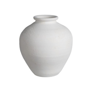 Vase Blanc Céramique Décoration 34x34x37cm