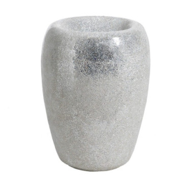 Vase Blanc Fibre De Verre Décoration 46x46x70,50cm