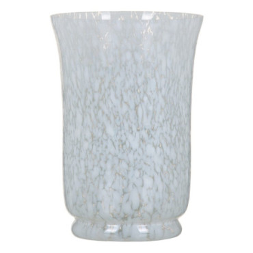 Vase Blanc Verre. Décoration 15x15x22cm