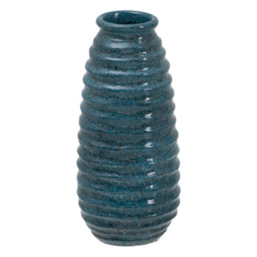 Vase Bleu Céramique Décoration 16x16x40cm