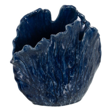 Vase Bleu Céramique Décoration 23x14x21,50cm