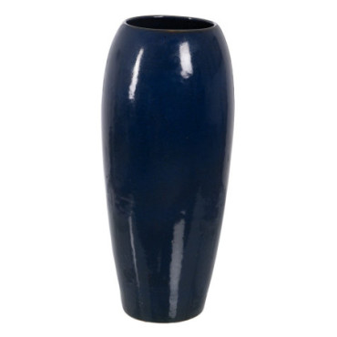 Vase Bleu Céramique Décoration 35x35x81cm