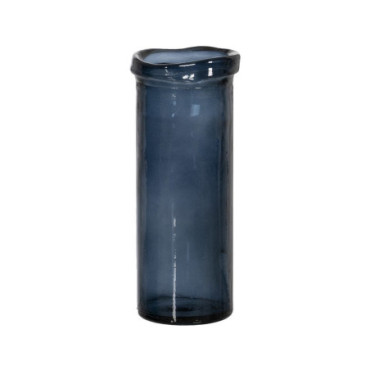 Vase Bleu Verre Recycle We Care 12x12x28cm