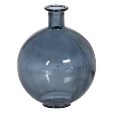 Vase Bleu Verre Recycle We Care 20x20x25cm