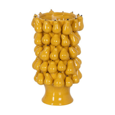 Vase Des Poires Jaune Céramique 23,50x23,50x40cm