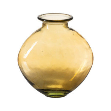 Vase Jaune Verre Recycle We Care 24x24x26cm