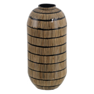 Vase Naturel - Noir Bambou Décoration 23x23x50cm