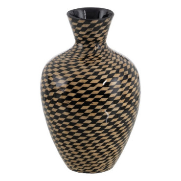 Vase Naturel - Noir Bambou Décoration 28x28x46cm