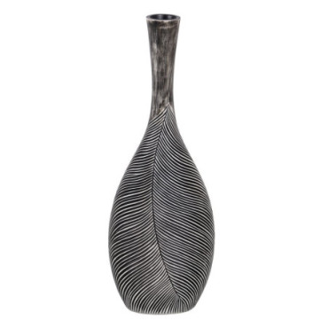 Vase Noir - Blanc résine Décoration 24x12,50x68cm