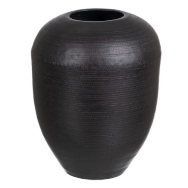 Vase Noir Aluminum Décoration 25,50x25,50x33cm