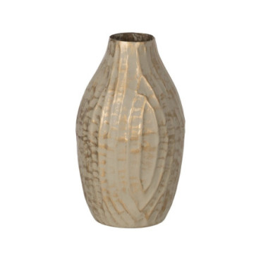 Vase Or - Beige Métal 16x16x30cm