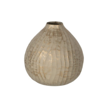 Vase Or - Beige Métal 25x25x25cm