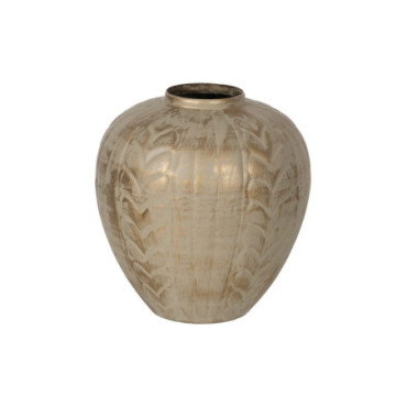 Vase Or - Beige Métal 25x25x33cm