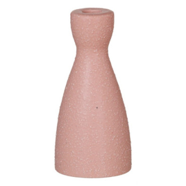 Vase Rose Pâle Céramique Décoration 9,50x9,50x20cm