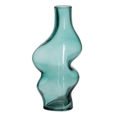 Vase Vert Verre. Décoration 12,50x10x25cm