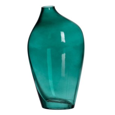 Vase Vert Verre. Décoration 12,50x8,50x24cm