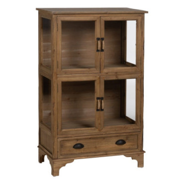 Vitrine Naturel Bois De Sapin 72x39x116cm