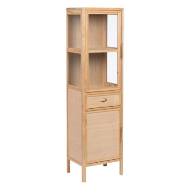 Vitrine Naturel Dm Bois Décoration 47x34x170cm