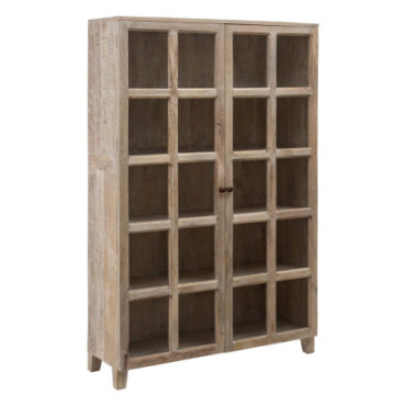 Vitrine Porté Blanc Bois De Manguier 115x40x194cm