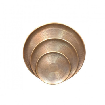 Plateaux Alu Gold Marteles Petit x3