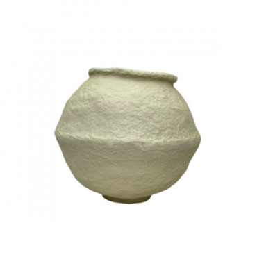 Vase Mache Antique Rond Beige