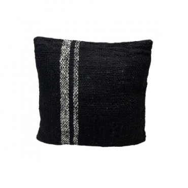 Coussin Tisse Line Noir 50X50