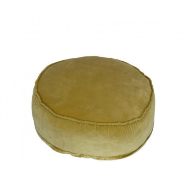 Pouf Velours Moutarde