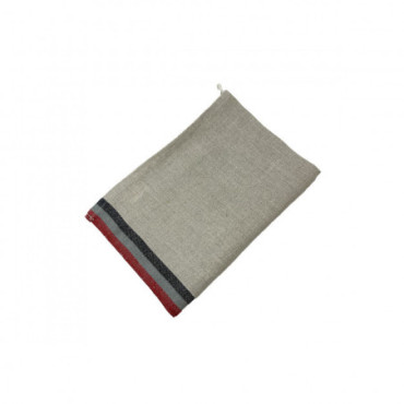 Torchon Linen 18 Natural/Noir/Red