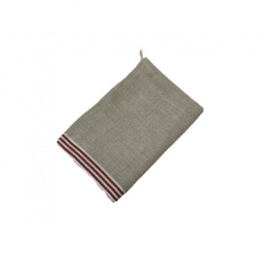 Torchon Linen 18 Natural/Red